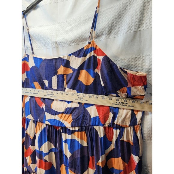 Nine West Maxi Dress 4XL Geo Print Sleeveless Adjustable Straps Rayon Sun Dress - Picture 3 of 8